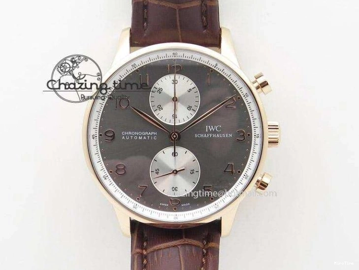 MIROTIME 0127 Lightweight Portuguese Tourbillon IW504602 SS ZF Best Edition Gray Dial on Brown Leather Strap 7177
